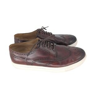 Magnanni Rossi Wingtip Brogue Sneakers Mens 12 Tabaco Brown Leather Luxury